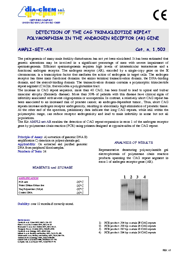 1.503* Ampli set Androgen Receptor