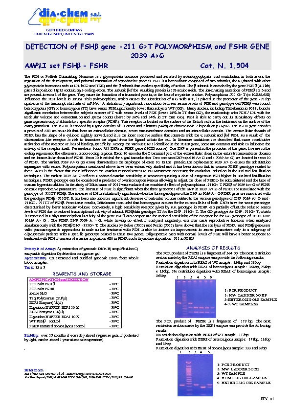 1.504* Ampli set FSHβ - FSHR    (RFLP)